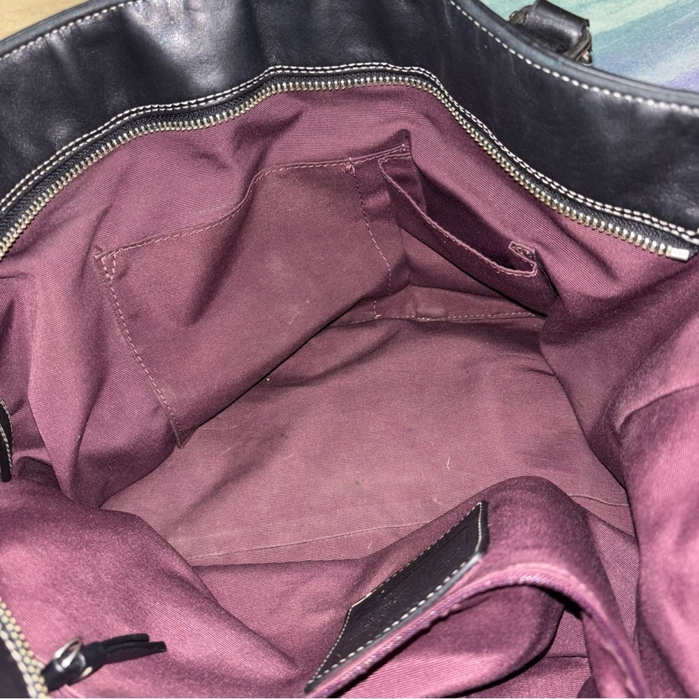 Coach Hampton Turn Lock Black Pebbled Leather Satchel - Picture 8 of 11
